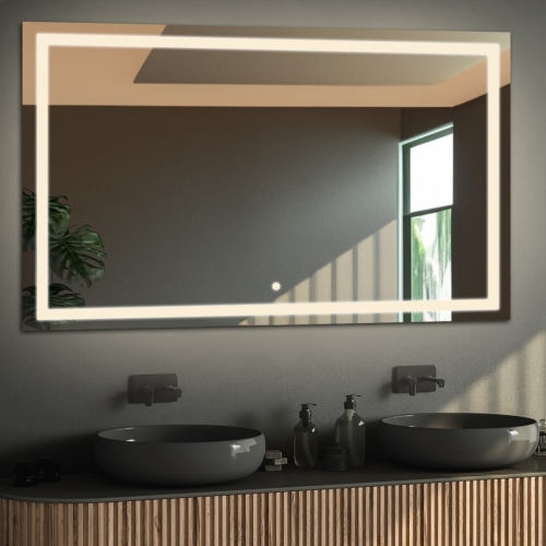 Négyszögletes fürdőszobatükör kapcsolóval - EMI LED PREMIUM