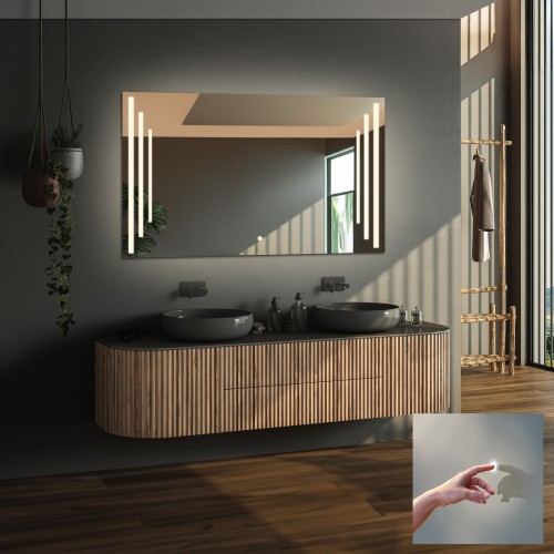 Téglalap alakú fürdőszobatükör kapcsolóval - ALIS LED PREMIUM 2
