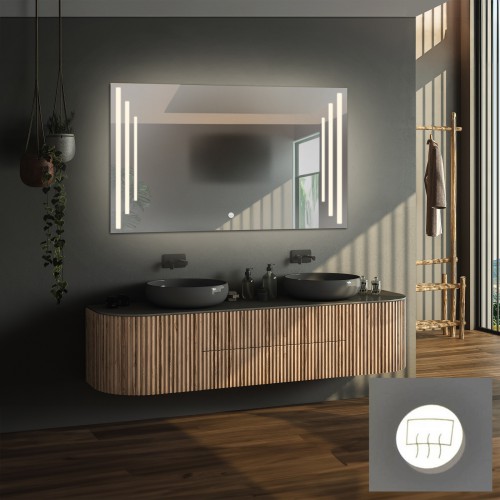 Téglalap alakú fürdőszobatükör csúszásgátló szőnyeggel - ALIS LED PREMIUM 2