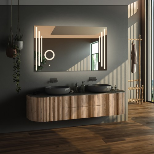 Téglalap alakú fürdőszobai tükör zoom led tükörrel - ALIS LED PREMIUM 2