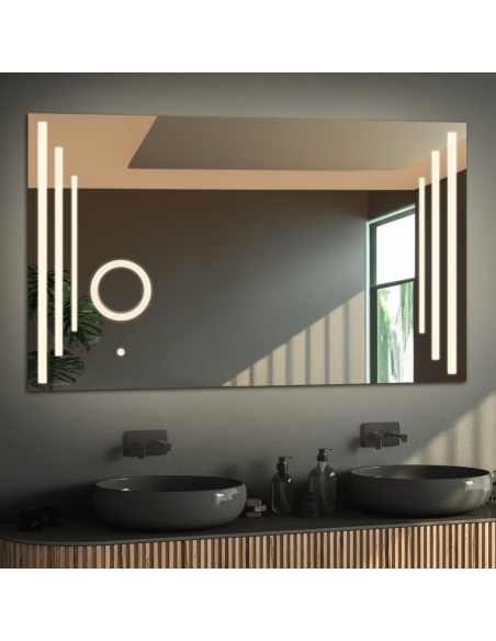 Téglalap alakú fürdőszobai tükör zoom led tükörrel - ALIS LED PREMIUM