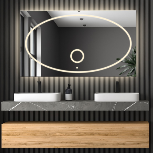 Négyszögletes fürdőszobai tükör zoom led tükörrel - MELISA LED PREMIUM