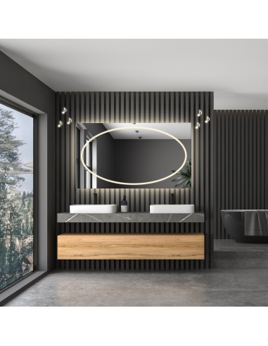 Négyszögletes fürdőszobatükör bluetooth hangszóróval - MELISA LED PREMIUM