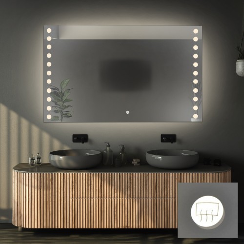 Téglalap alakú fürdőszobatükör csúszásgátló szőnyeggel - OLIWIA LED PREMIUM 2