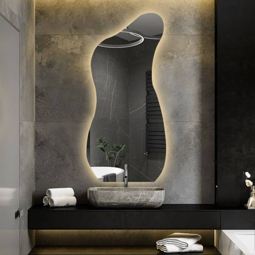 Szerves formájú tükör megvilágítással - ANGELIT LED