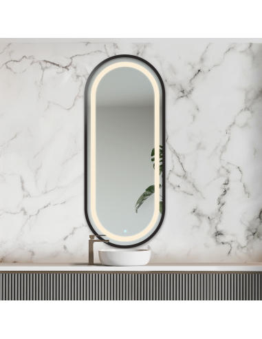 Ovális tükör MDF kerettel és világítással - OSKAR LED KERETBEN III