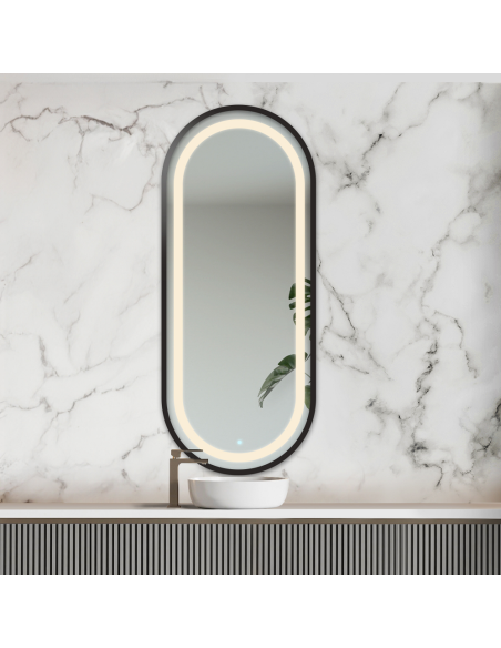 Ovális tükör MDF kerettel és világítással - OSKAR LED KERETBEN III