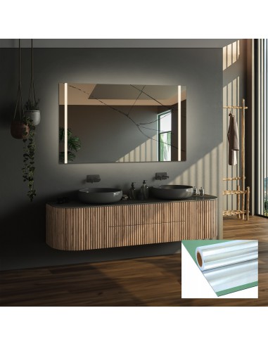 Téglalap alakú fürdőszobatükör biztonsági fóliával - FLAWIA LED PREMIUM