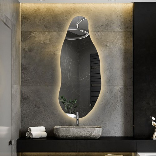 Dekoratív tükör organikus formával és megvilágítással - BARYT LED