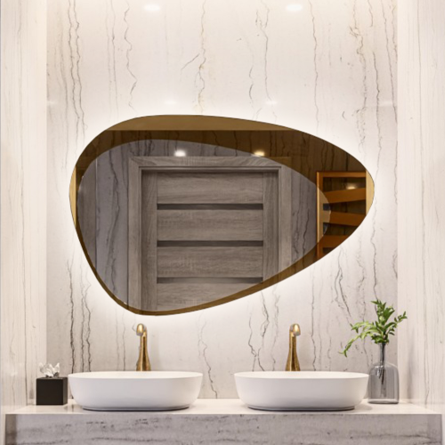 Szerves formájú tükör megvilágítással - KALCYT LED