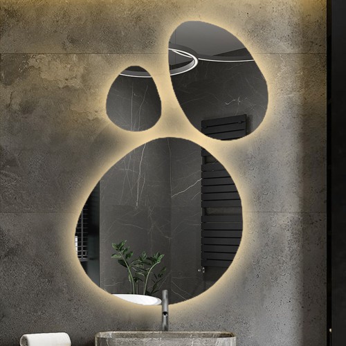 Három szerves formájú tükörből álló készlet megvilágítással - OPALIT LED 2