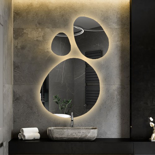 Három szerves formájú tükörből álló készlet megvilágítással - OPALIT LED