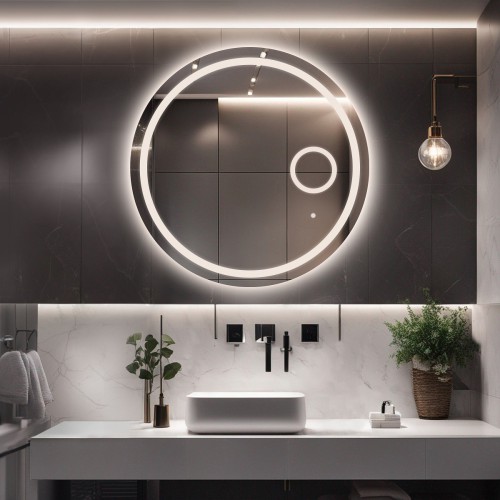 Fürdőszobai kerek tükör zoom led tükörrel - MAIA LED PREMIUM 2