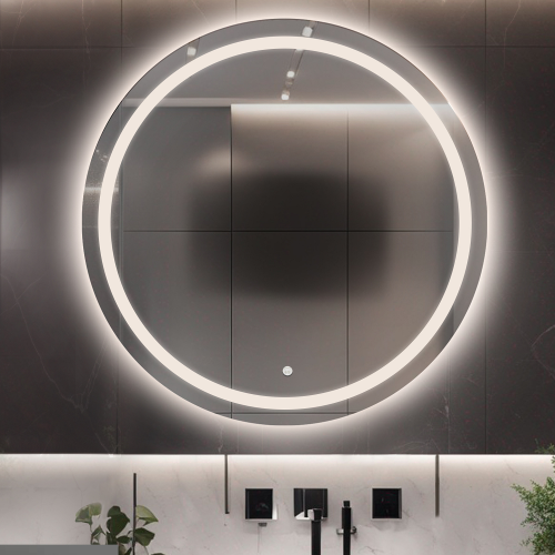 Kerek fürdőszobai tükör páramentesítő szőnyeggel - MAIA LED PREMIUM
