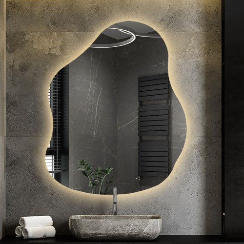 Szerves formájú tükör megvilágítással - STONE LED 2