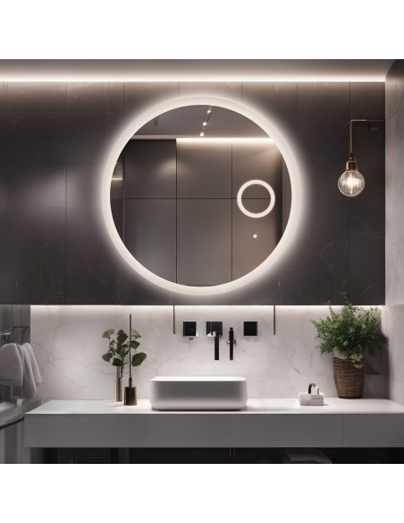 Kerek fürdőszobai tükör zoom led tükörrel - CAPELLA LED PREMIUM