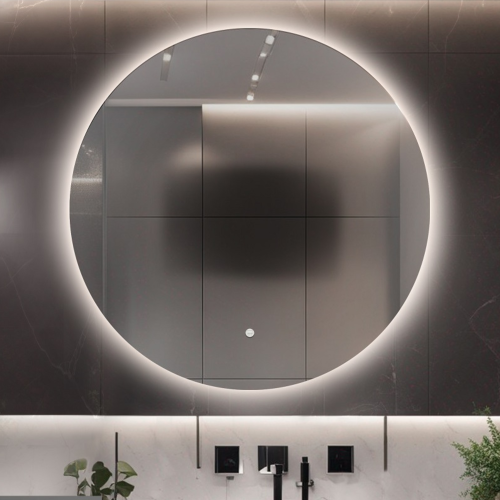 Kerek fürdőszobai tükör páramentesítő szőnyeggel - KÖR LED PREMIUM 2