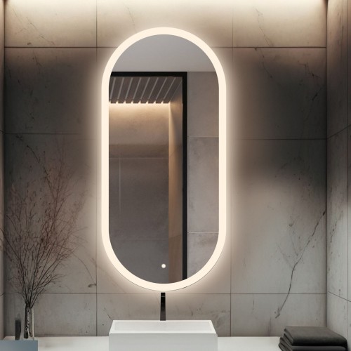 Ovális fürdőszobai tükör kapcsolóval - ROMI LED PREMIUM