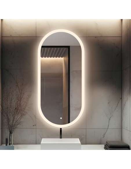 Ovális fürdőszobai tükör kapcsolóval - ROMI LED PREMIUM