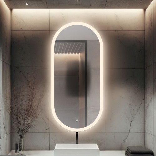 Ovális fürdőszobai tükör csúszásgátlóval - ROMI LED PREMIUM