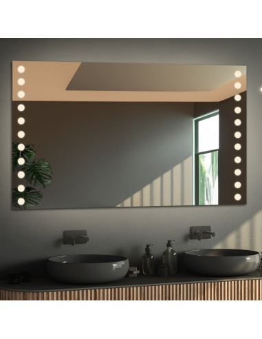 Négyszögletes fürdőszobatükör bluetooth hangszóróval - OLIWIA LED PREMIUM