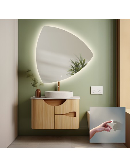 Szabálytalan alakú fürdőszobatükör kapcsolóval - KARO LED PREMIUM