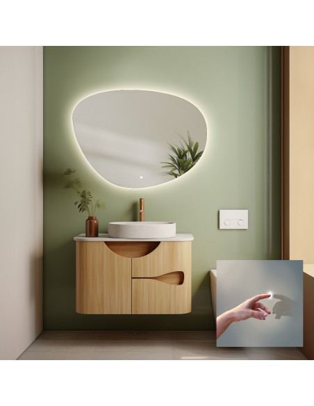 Szabálytalan alakú fürdőszobai tükör kapcsolóval - AGAT LED PREMIUM