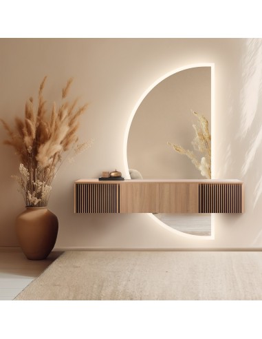 Félkör alakú, kétrészes fürdőszobatükör megvilágítással - DOPPIO LED II
