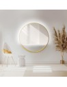 Kerek tükör arany MDF SLIM keretben szabad térrel - OLENA LED