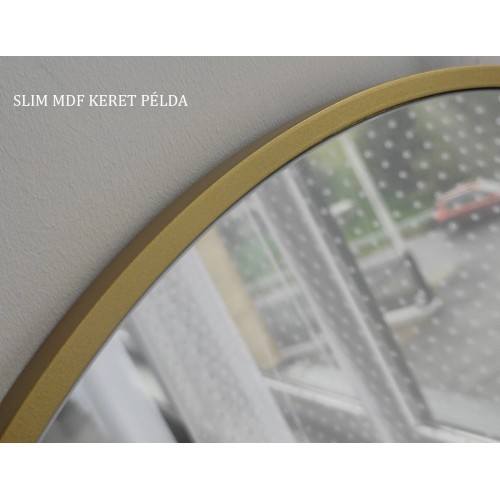 Félkör alakú tükör fekete keretben MDF SLIM megvilágítással - HILDA LED 2