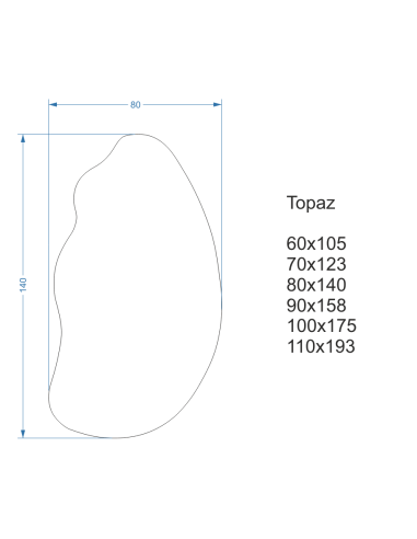 Szerves alakú tükör megvilágítással - TOPAZ LED