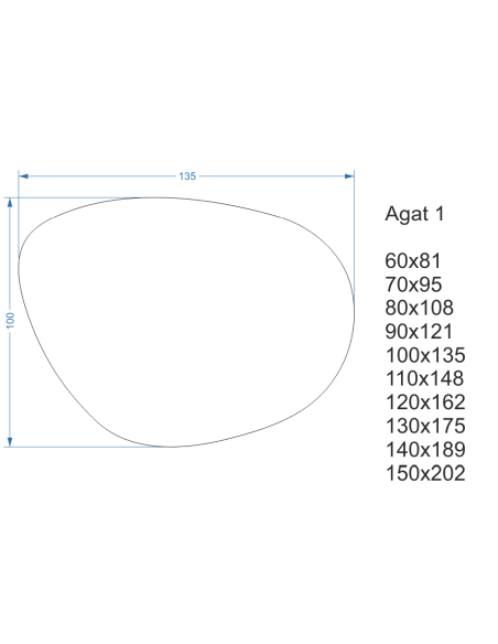 Szabálytalan alakú fürdőszobai tükör kapcsolóval - AGAT LED PREMIUM