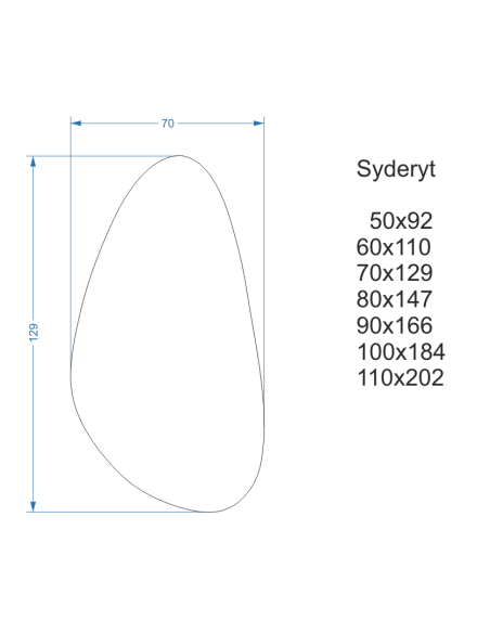 Szabálytalan alakú tükör - SYDERITE