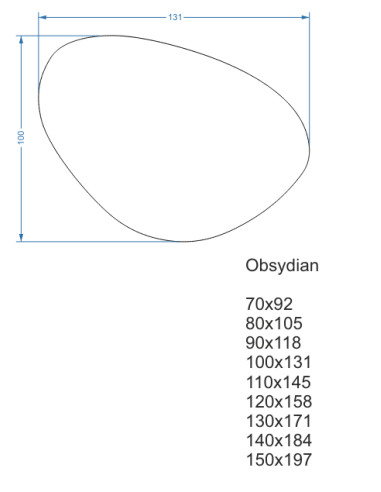 Szabálytalan alakú tükör keretben, megvilágítással - OBSYDIAN IN LED FRAME