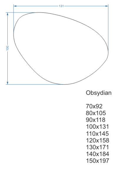 Szabálytalan alakú tükör keretben, megvilágítással - OBSYDIAN IN LED FRAME