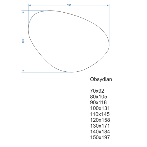 Szabálytalan alakú fürdőszobai tükör kapcsolóval - OBSYDIAN LED PREMIUM 2