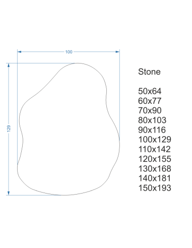 Szabálytalan alakú fürdőszobatükör kapcsolóval - STONE LED PREMIUM