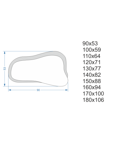 Szabálytalan tükör antikolt morena tükörrel - METRUM