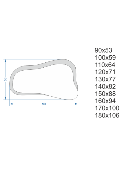 Szabálytalan tükör antikolt morena tükörrel - METRUM