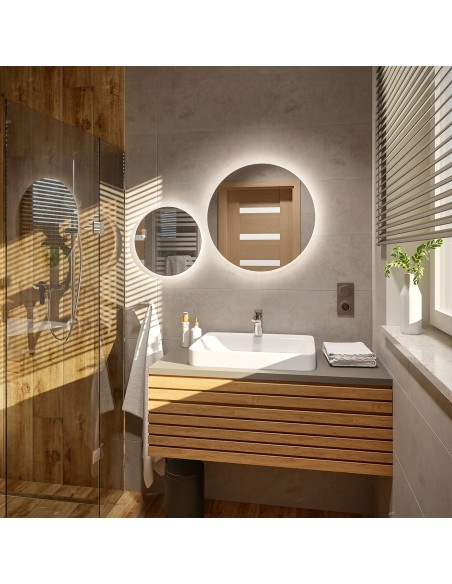 Kerek fürdőszobai tükörkészlet megvilágítással - KIT KÖR LED