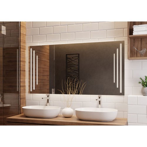 Négyszögletes fürdőszobai tükör világítással - ALIS LED 2