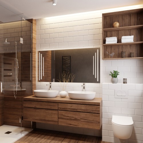 Négyszögletes fürdőszobai tükör világítással - ALIS LED