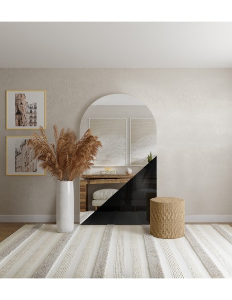 Nagyméretű, dekoratív, félig ovális tükör - KRIS