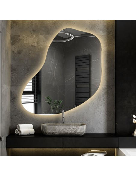 Szerves formájú tükör megvilágítással - KWARC LED