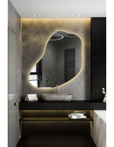 Szerves formájú tükör megvilágítással - KWARC LED