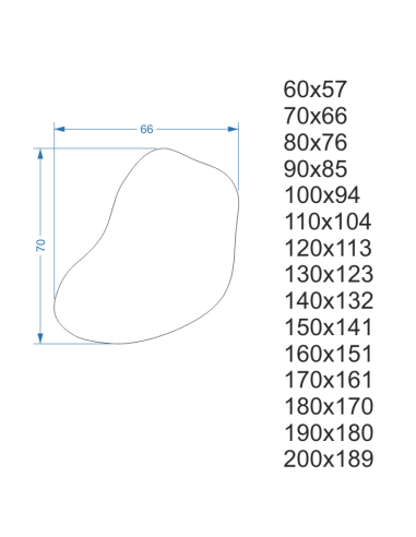 Szerves formájú tükör megvilágítással - KWARC LED