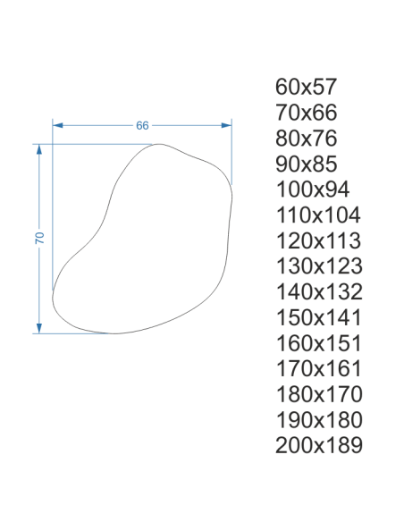 Szerves formájú tükör megvilágítással - KWARC LED