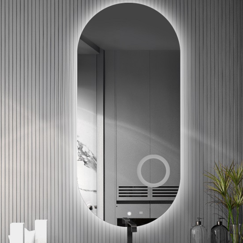 Ovális fürdőszobai tükör zoom tükörrel és kapcsolóval - NIKO LED PREMIUM