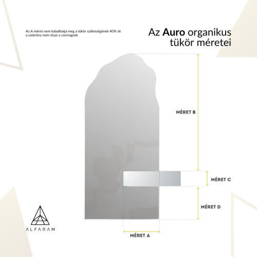 Szabálytalan alakú tükör szekrénykivágással és megvilágítással - AURO 1 LED 2