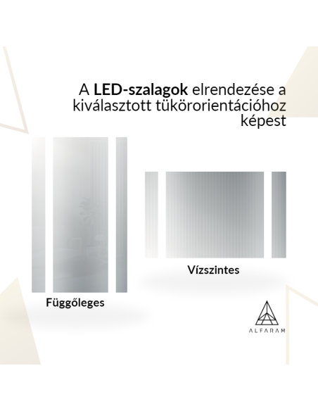 Négyszögletes fürdőszobai tükör világítással - FLAWIA LED